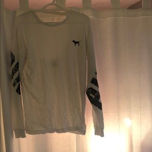 White long sleeve open back Victoria secret shirt
